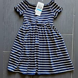 Girls Navy/White Stripe Dress Size 5